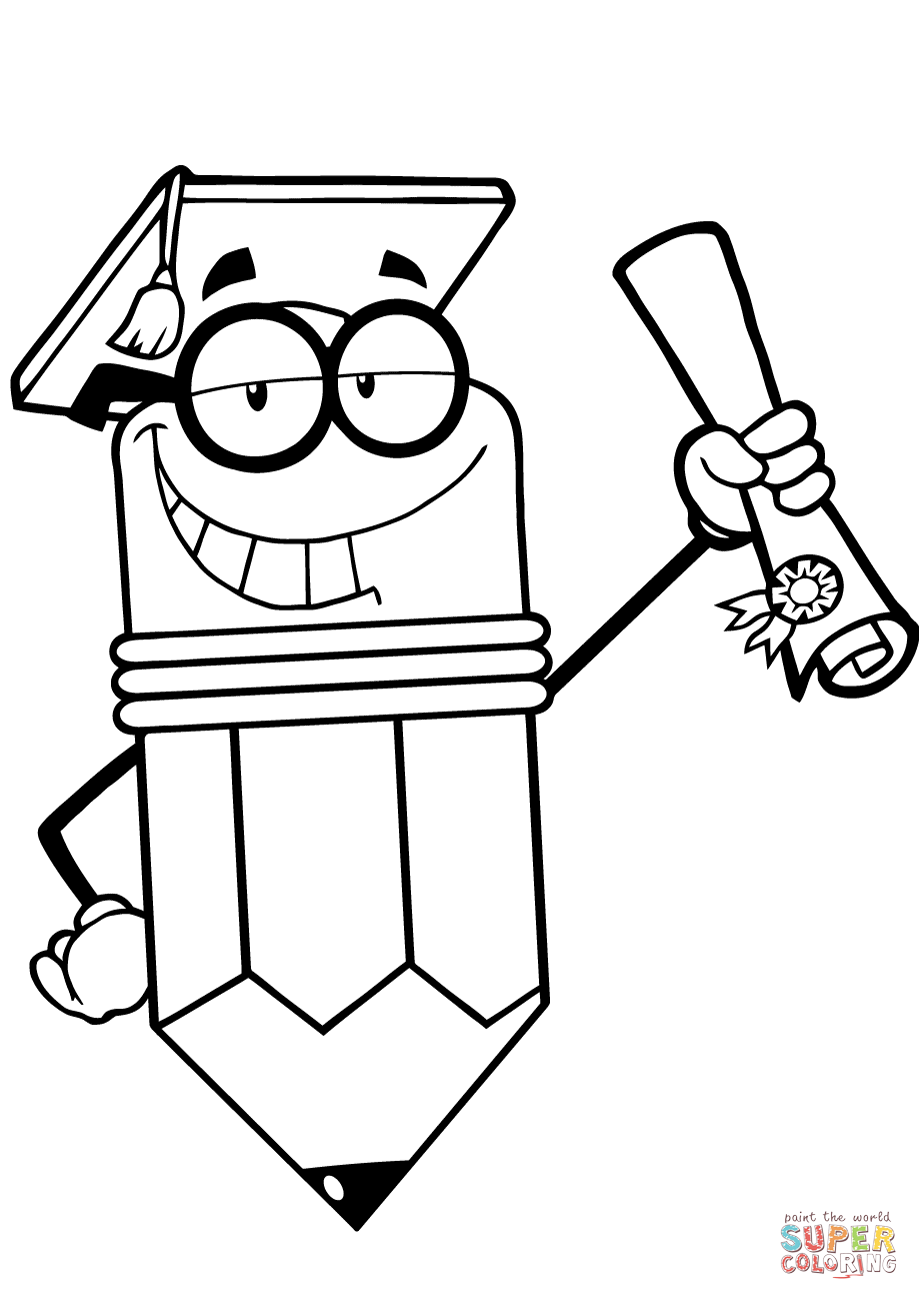 919x1300 Coloring Page Of Smiley Pencil With Laptop Point At Pages