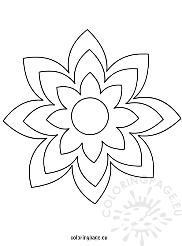 595x804 Large Printable Flower Template Coloring Page