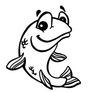 300x300 Bass Fish, Smiling Bass Fish Coloring Pages Smiling Bass Fish