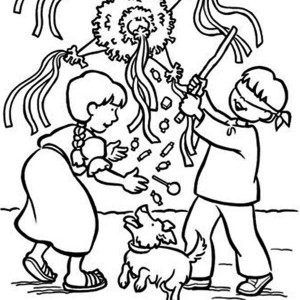 300x300 Christmas Pinata Coloring Pages