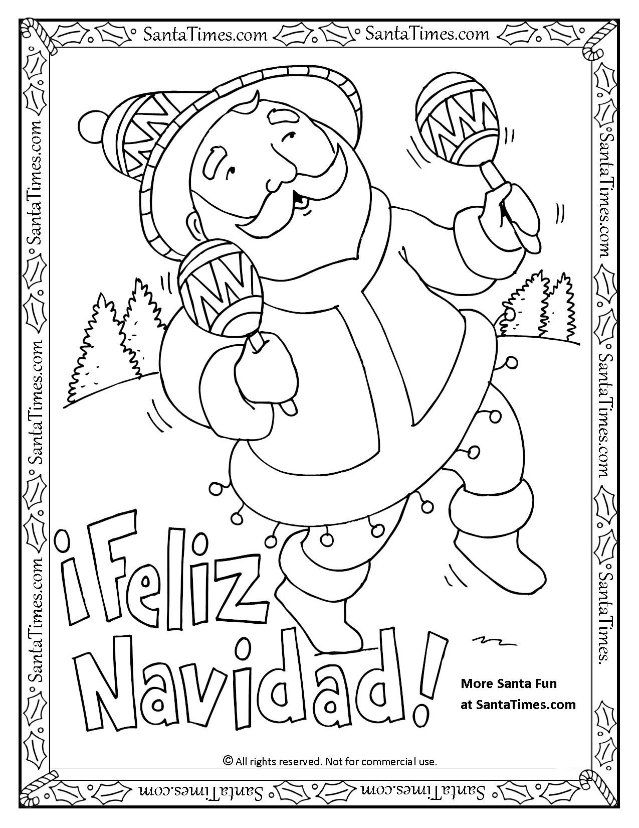 1275x1650 Feliz Navidad Printable Coloring Page Noel Quiere Desearles