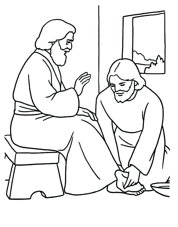 600x765 Jesus Washing Feet Coloring Page S Home Improvement Stores Las