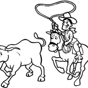 300x300 Cowboy Spinning Lasso Wide Coloring Page Cowboy Spinning Lasso