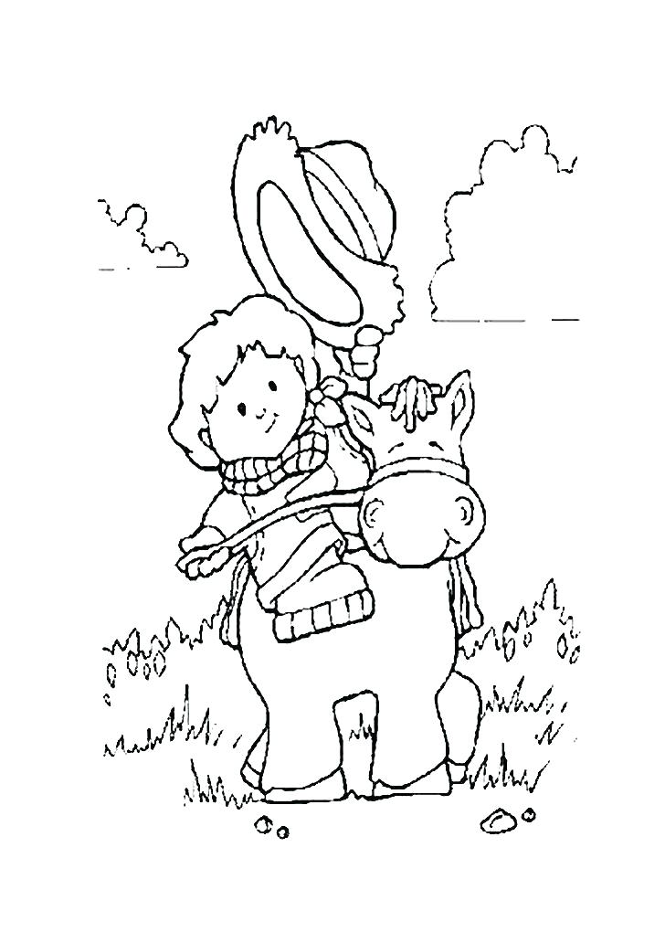 728x1020 Vector Of A Cartoon Lasso Cowboy Coloring Page Outline Coloring