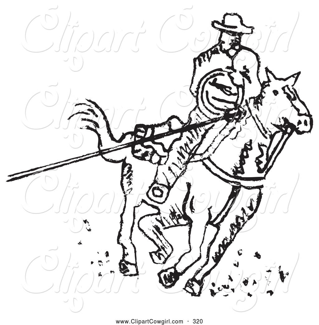 1024x1044 Clipart Of Coloring Page Of Roper Cowboy On Horse, Using
