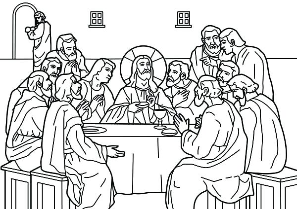 600x424 The Last Supper Coloring Page 9