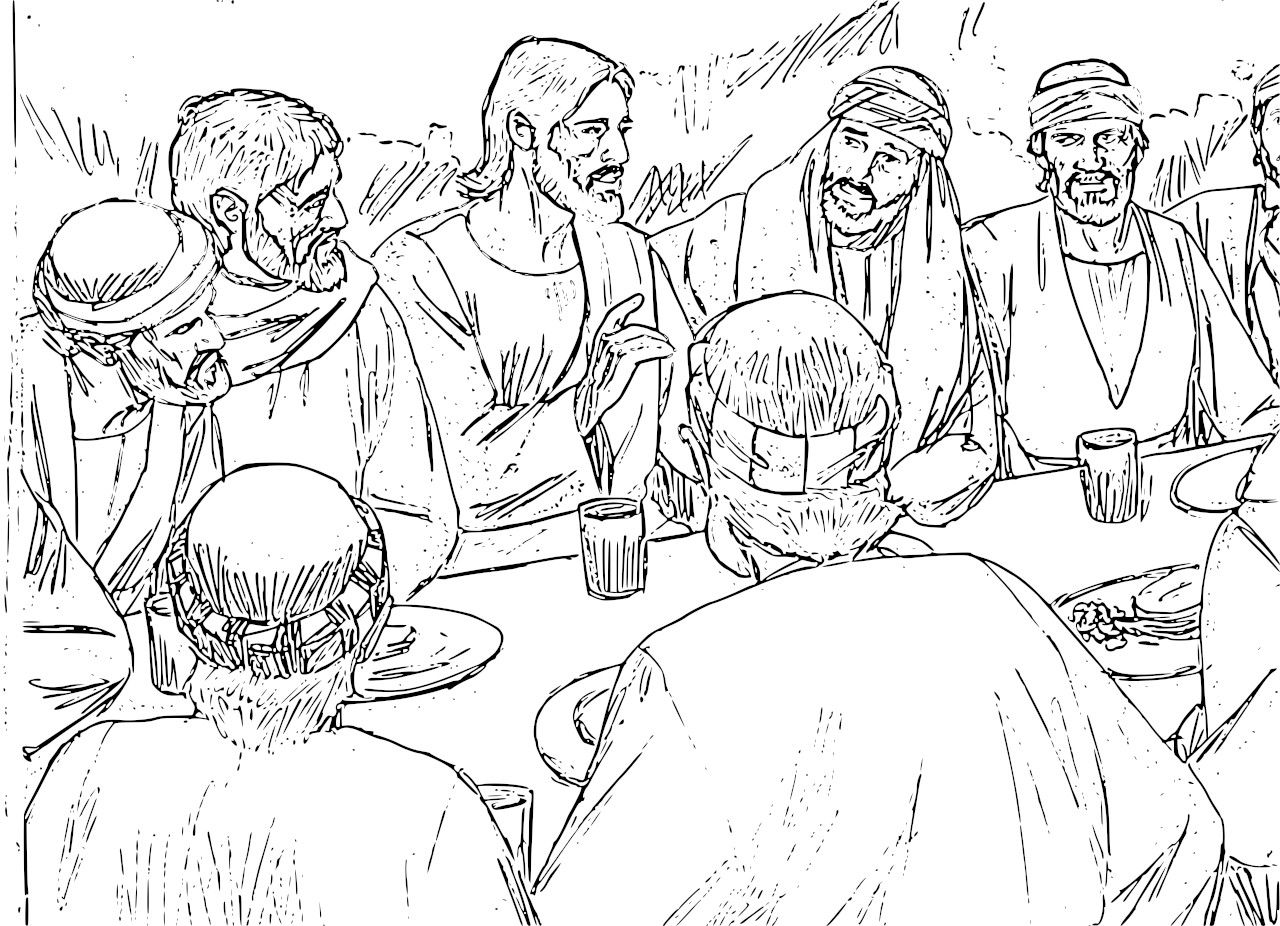1280x926 Foot Washing Jesus Last Supper Coloring Page Pages The Bright