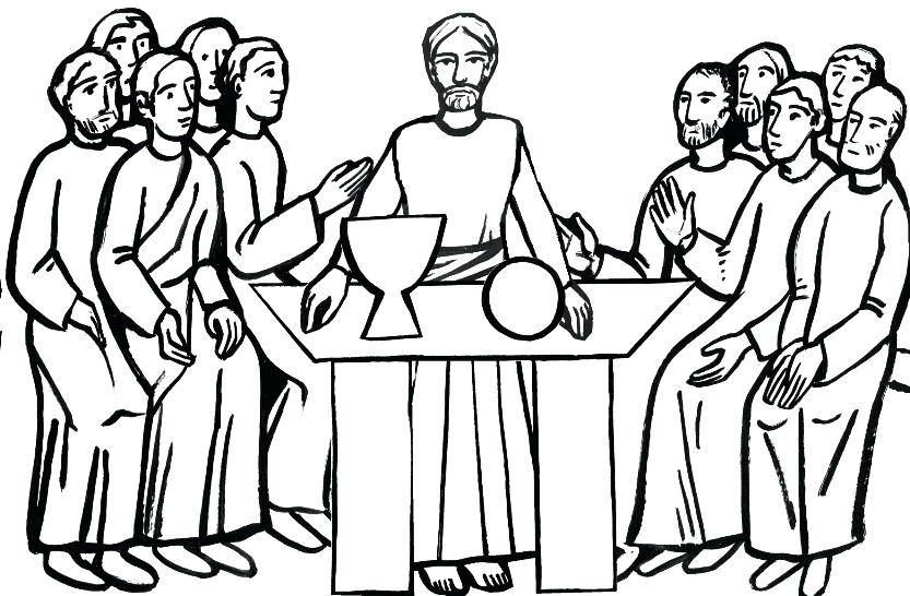 833x546 The Last Supper Coloring Page Last Supper Coloring Activity Pages