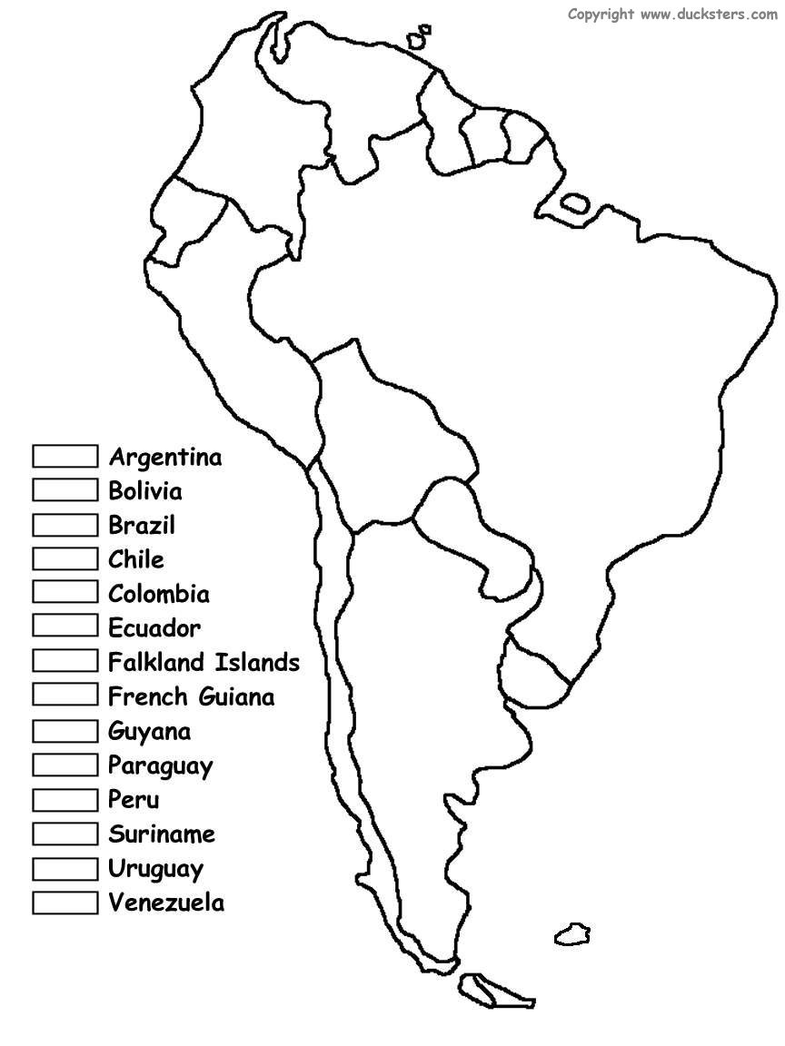 864x1152 Blank Map Of South America Worksheet Countries Latin Coloring Fair