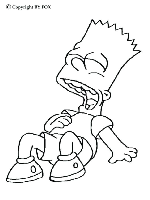 638x850 Coloring Coloring Pages Laughing Bart Simpson Skateboard Coloring