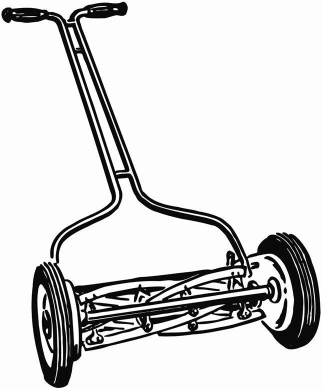644x780 Manual Lawn Mower Printable Image Illustration Sketch For Manual