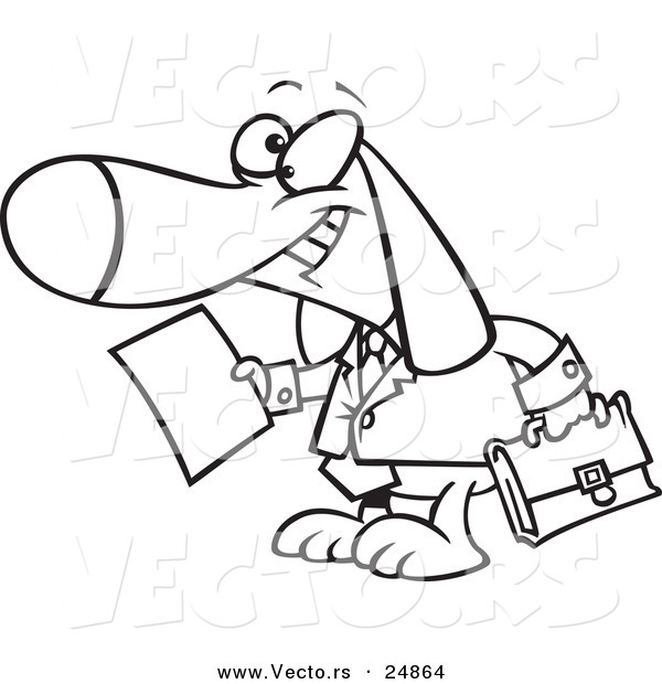 600x620 Vector Of Cartoon Legal Beaglettorney Lawyer Dog Holding
