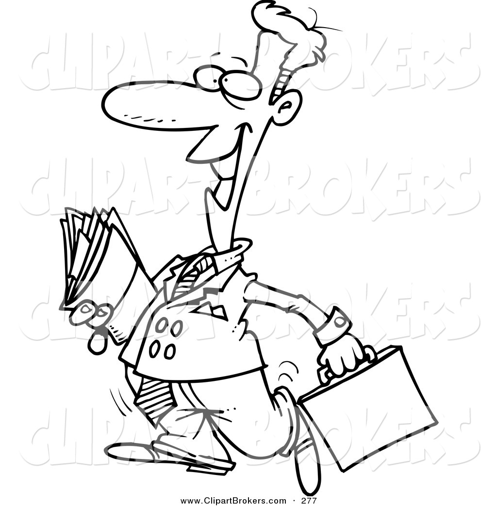 1024x1044 Clip Art Cartoon Of A Coloring Page Of A Lawyer Carrying Files By