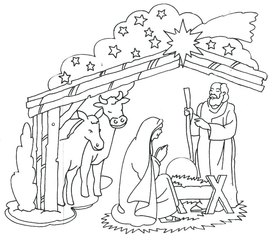 896x783 Christmas Nativity Coloring Pages Nativity Goat Seated Lamb