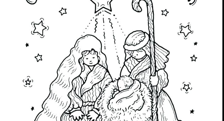 728x393 Christmas Coloring Pages Nativity Printable Nativity Coloring