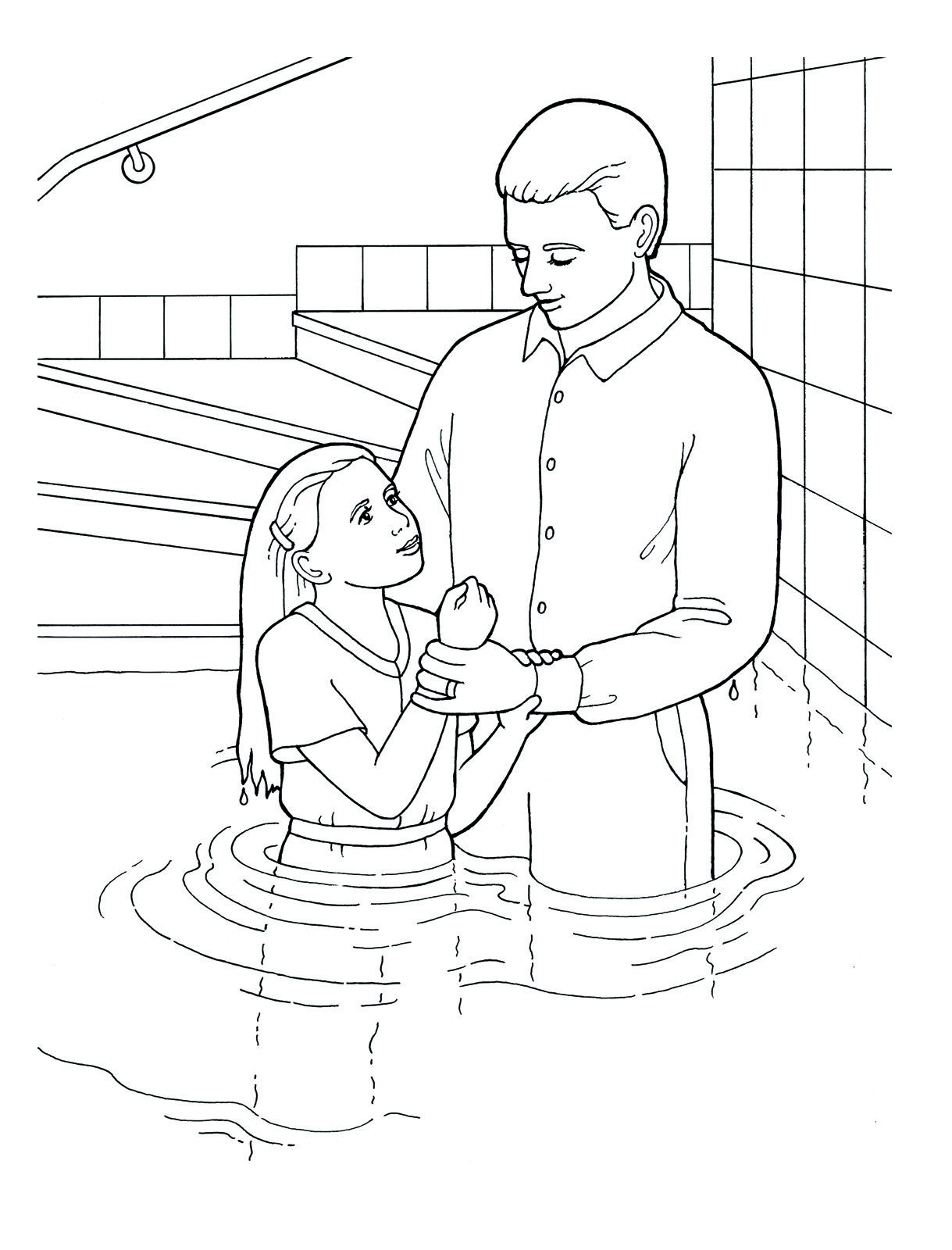 1219x1600 Baptism Day! Primary Coloring Page.