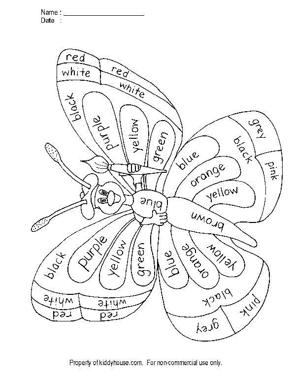 595x770 Colors Coloring Pages Printable Butterfly Printable Worksheet