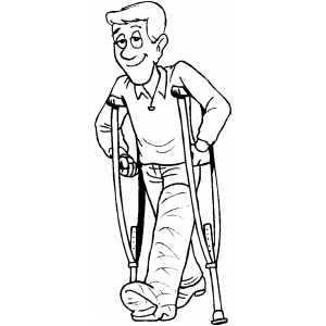 300x300 Man With Broken Leg Coloring Page