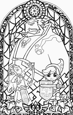 236x374 Awesome Stained Glass Zelda Coloring Page! Gonna Try This