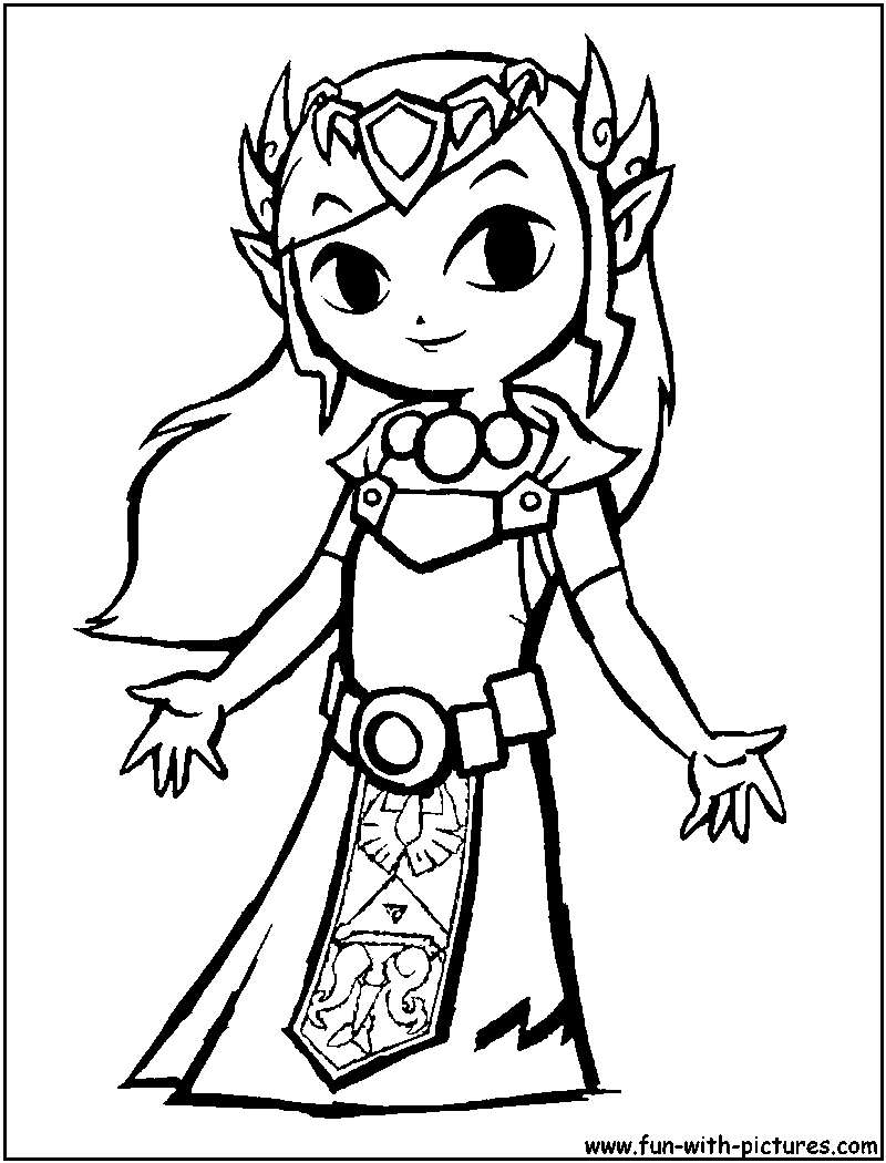 800x1050 Zelda Coloring Page