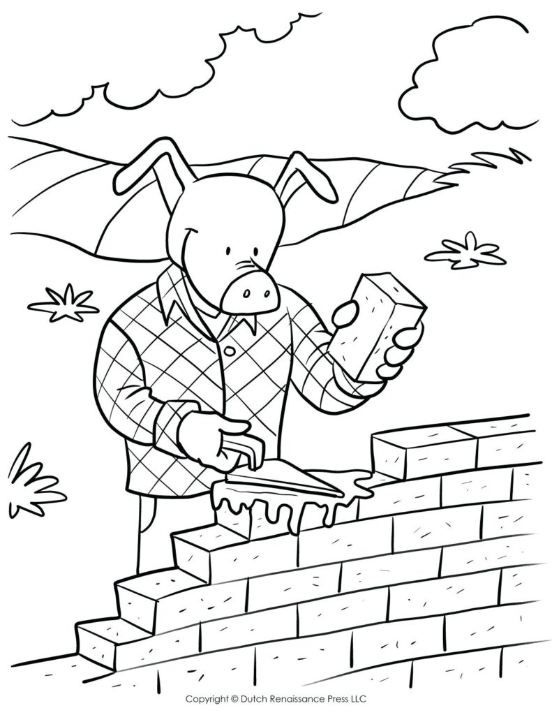 791x1024 Brick Coloring Page Pages Printable Lego Pattern House In Red