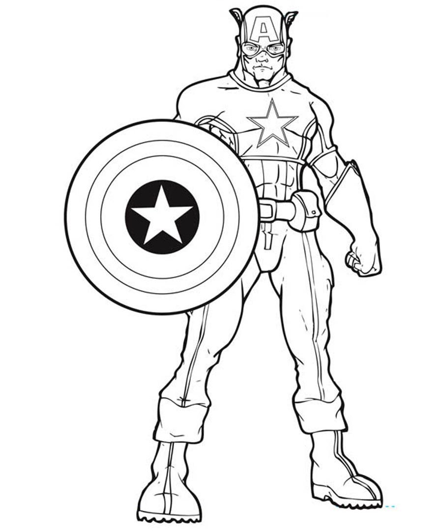 895x1080 Captain America Printable Coloring Page Amazing Avengers Superhero