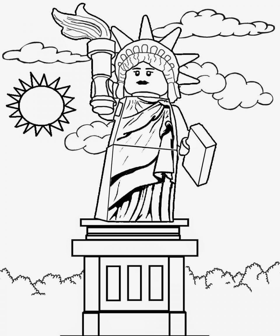 960x1152 Lego City Coloring Pages Statue Of Liberty Photo High Best