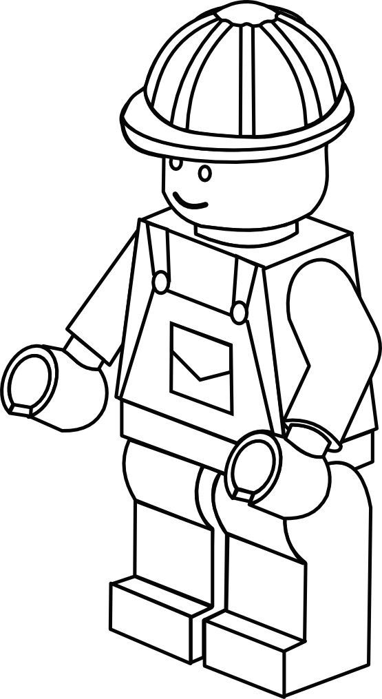 555x1015 Lego Construction Worker Coloring Page Add Memory Verse To Bottom