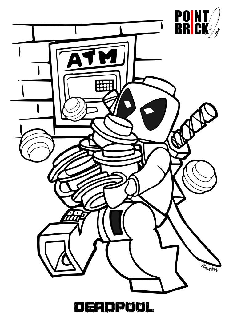 744x1052 Disegni Da Colorare Lego Deadpool E Supergirl! Lego, Deadpool