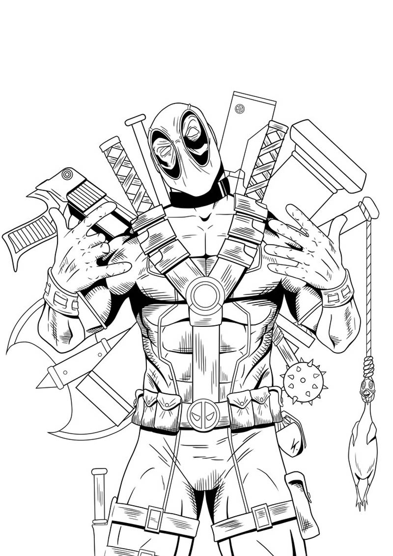800x1131 Deadpool Coloring Pages