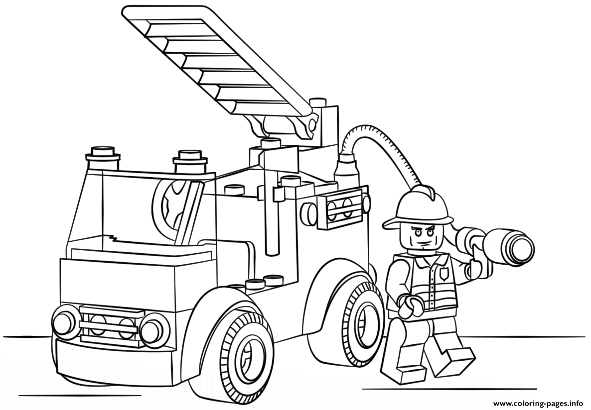 1186x824 Lego Fire Truck Police Coloring Pages Printable