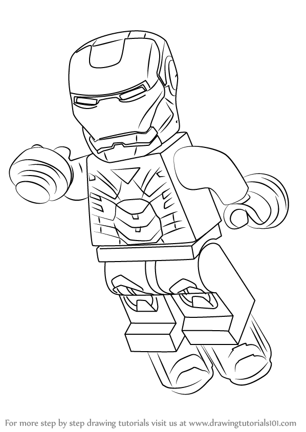 598x844 Learn How To Draw Lego Iron Man Lego Step Step Drawing Lego Iron