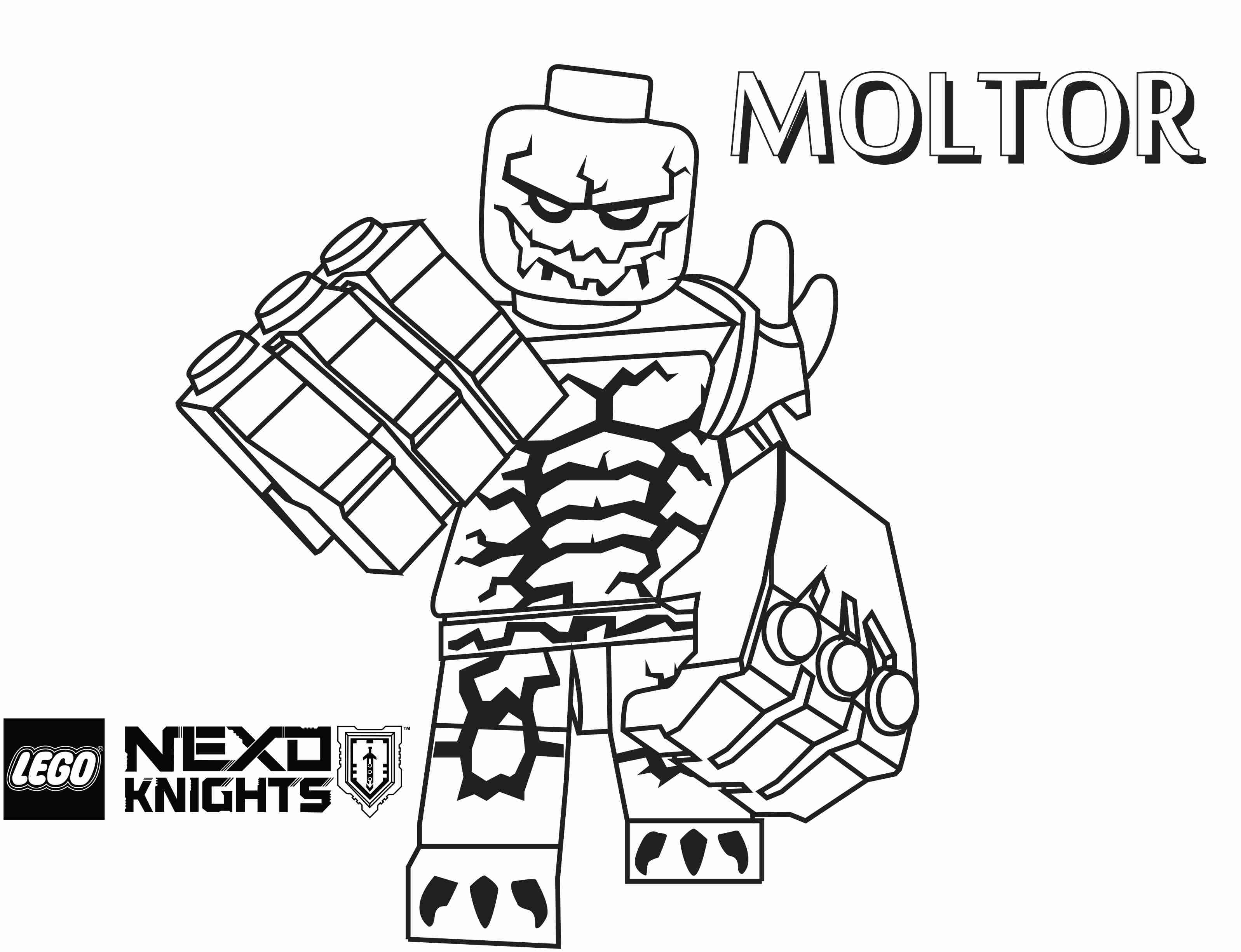 3194x2451 Moltor Coloring Page Printable Sheet Lego Nexo Knights Endear Lego