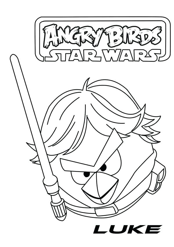 600x849 Luke Skywalker Coloring Pages Angry Birds Star Wars Draw His Light