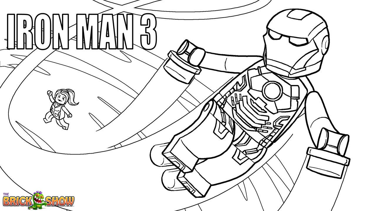 1280x720 Lego Marvel Super Heroes Coloring Page Iron Man 3 Throughout Lego