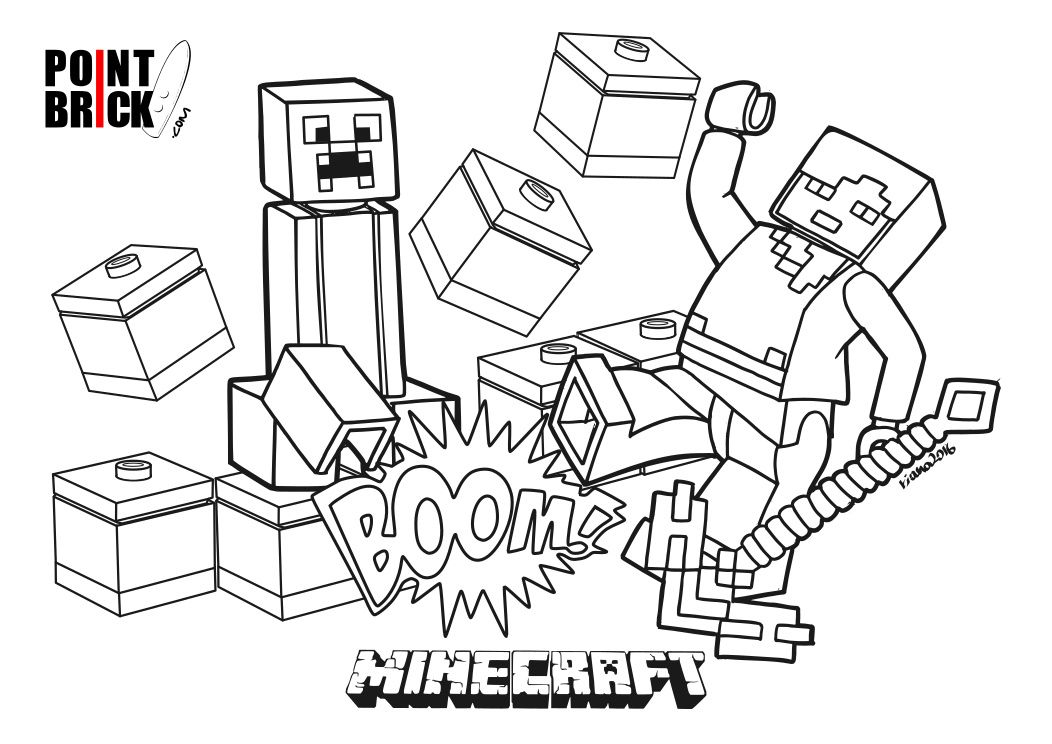 1052x744 Disegni Da Colorare Lego Minecraft Steve E Alex Lego Minecraft