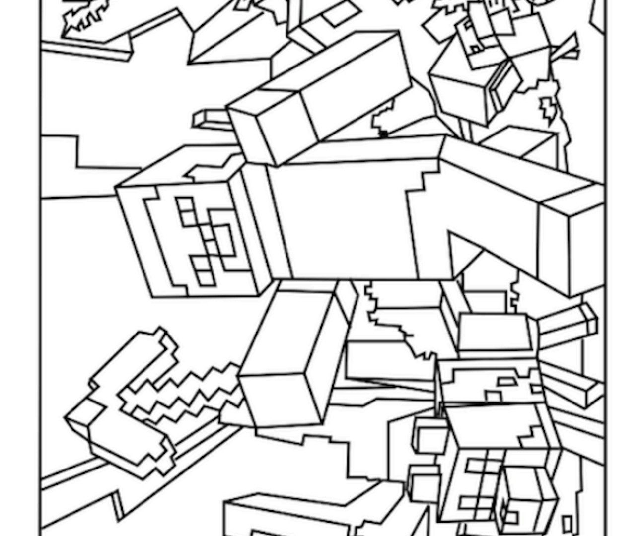 1295x1080 Good Free Printable Minecraft Coloring Pages Amid Awesome Article