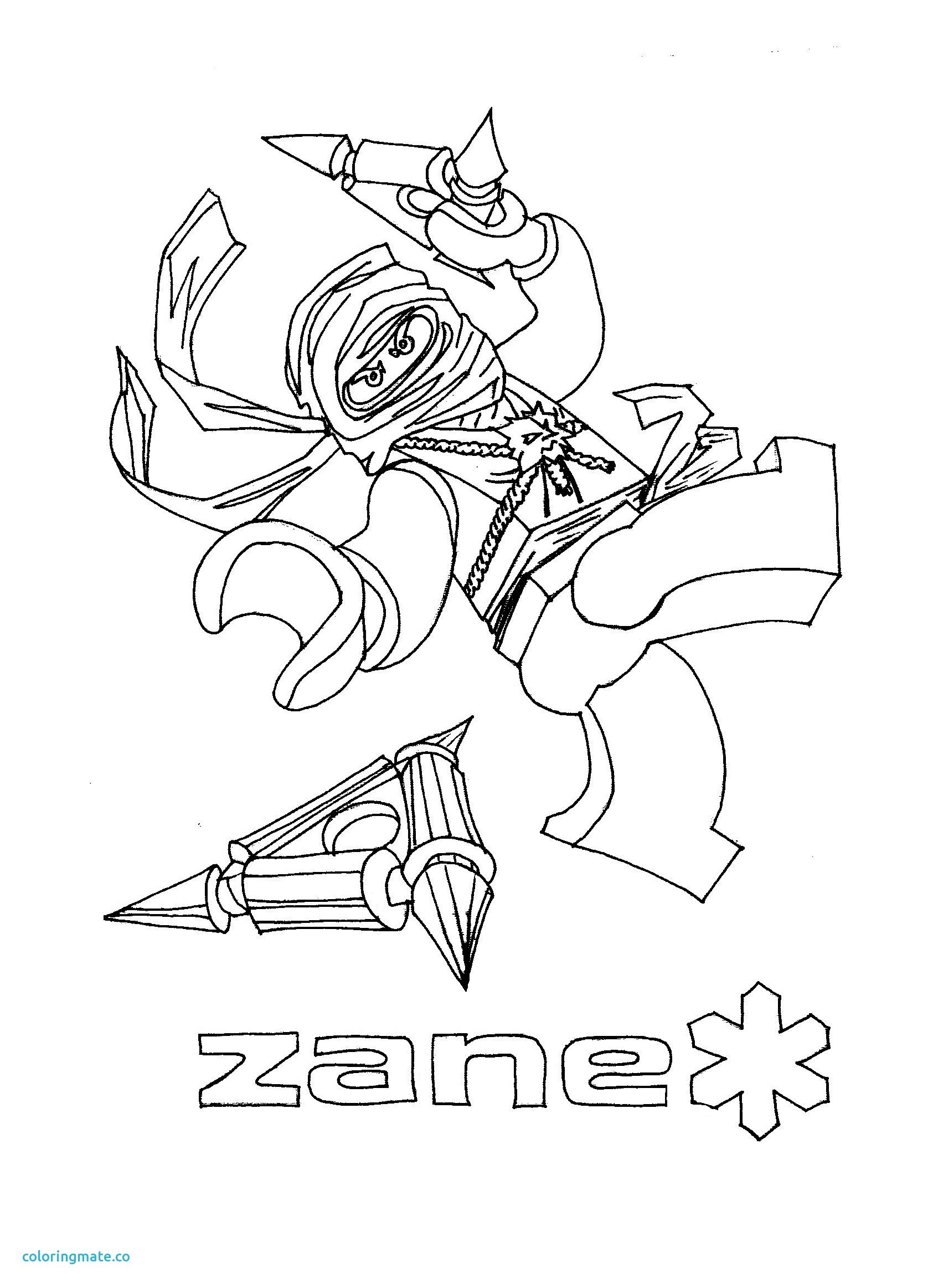 Lego Ninjago Coloring Pages Zane