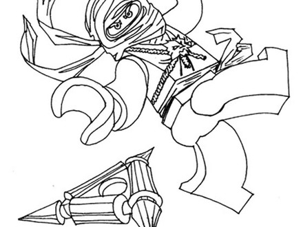 440x330 Ninjago Zane Kx In Elemental Robe Coloring Page H M, Ninjago Zane