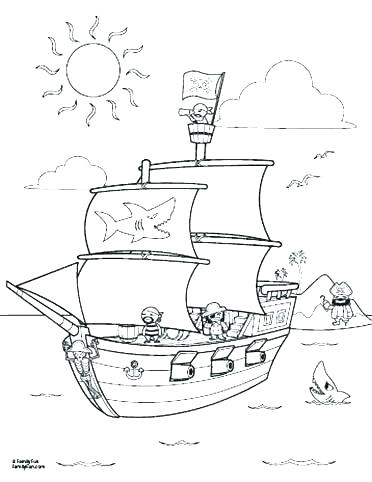 372x482 Pirate Ship Coloring Sheet Pirate Ship Coloring Pages Free Pirate