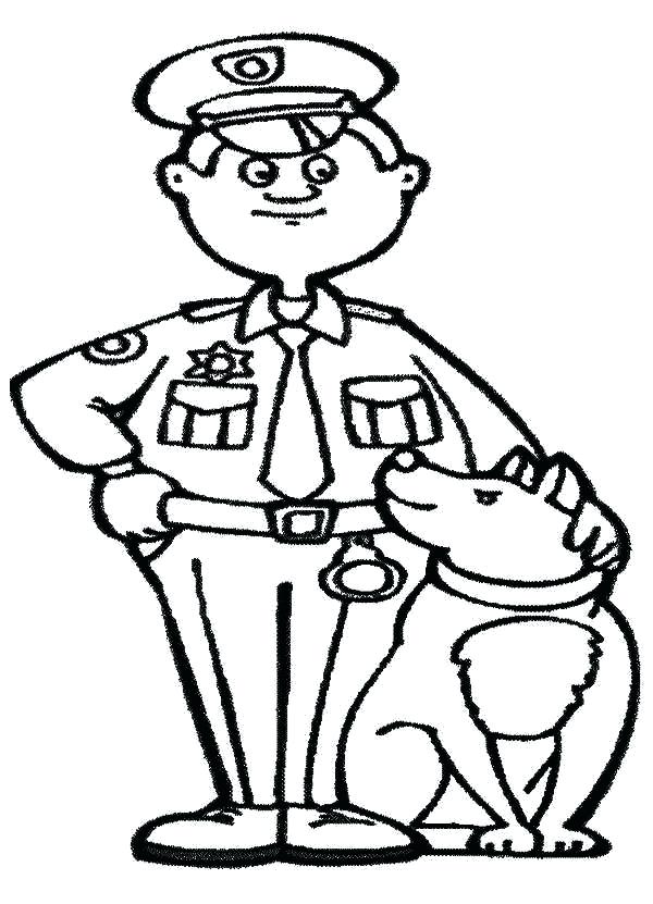 600x831 Policeman Coloring Page Police Officer And His Dog Coloring Page