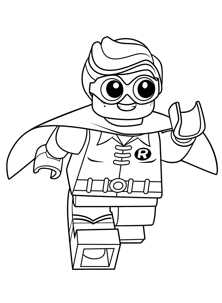 752x1024 Lego Superhero Robin Coloring Pages