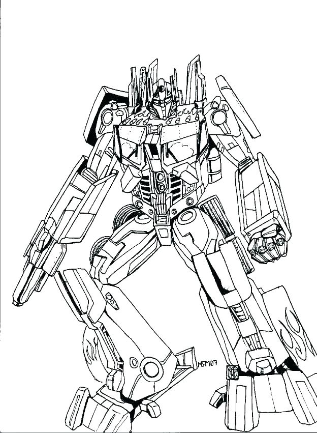 624x851 Optimus Prime Coloring Prime By On Optimus Prime Coloring Pages