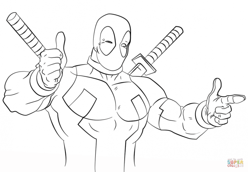 805x559 Deadpool Coloring Sheets For Valentines