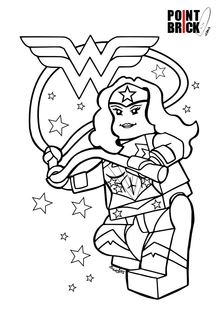 744x1052 Disegni Da Colorare Capitan America E Wonder Woman Lego, Wonder