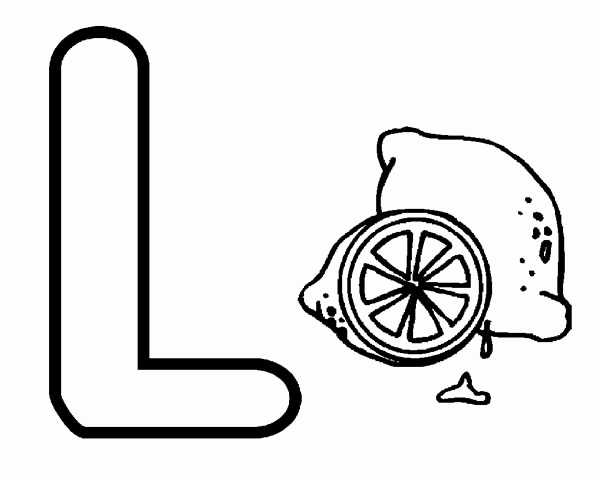 600x480 Lemon Coloring Page Photograph Big Letter L Coloring Page
