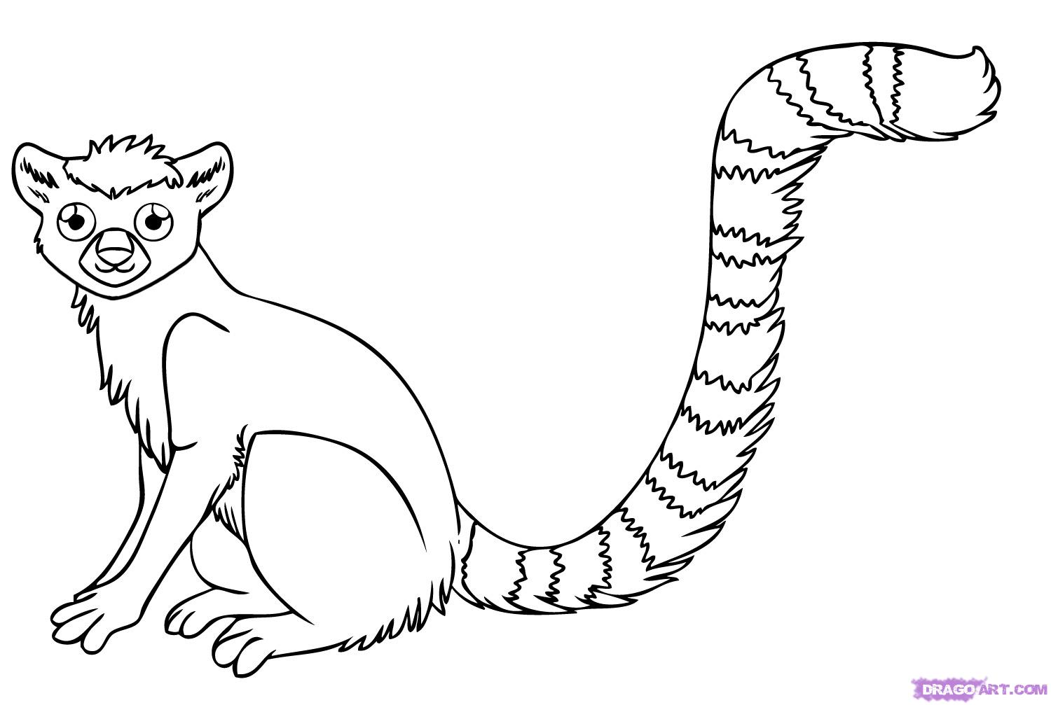 1500x1007 Lemur Coloring Page