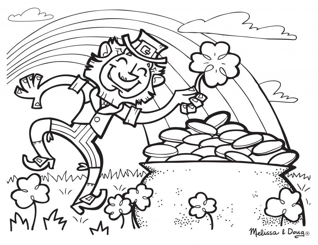 1024x791 Leprechaun And Rainbow Coloring Pages Acpra