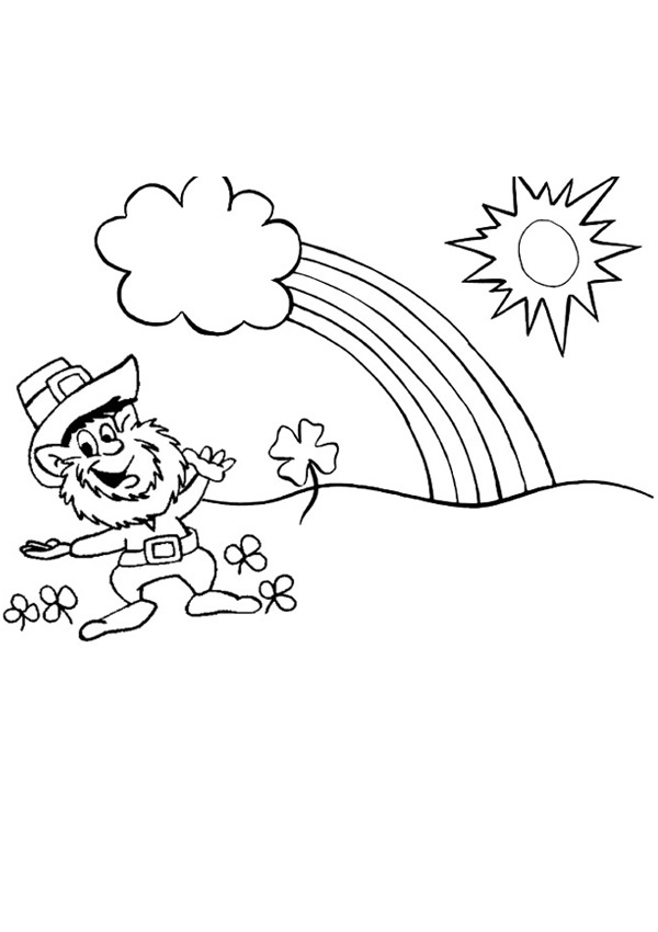 600x850 Leprechaun And Rainbow Colouring Page Activities Kidspot