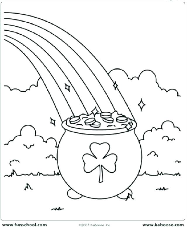 640x780 Rainbow And Pot Gold Coloring Pages Leprechaun Rainbow Pot